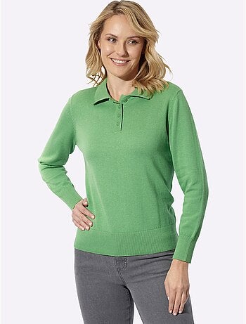 Pull polo pur coton - taille standard - moda vilona