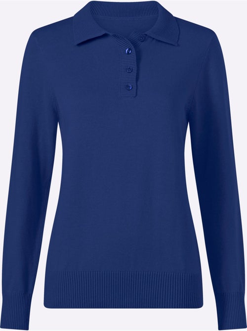 Pull polo pur coton - taille standard - witt - Kiabi Pull polo pur coton - taille standard - witt - Kiabi