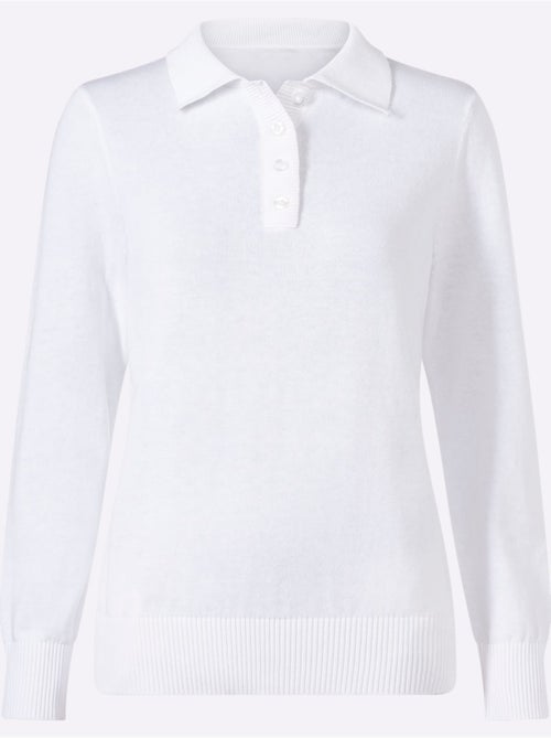 Pull polo pur coton - taille standard - witt - Kiabi Pull polo pur coton - taille standard - witt - Kiabi