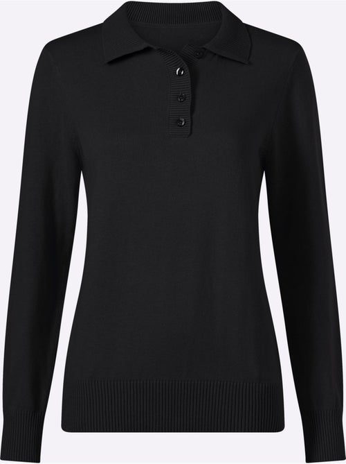 Pull polo pur coton - taille standard - witt - Kiabi Pull polo pur coton - taille standard - witt - Kiabi