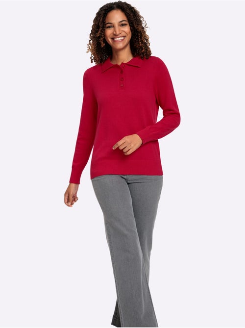 Pull polo pur coton - taille standard - witt - Kiabi Pull polo pur coton - taille standard - witt - Kiabi