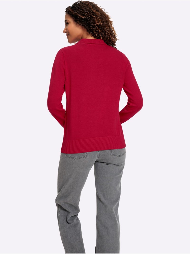 Pull polo pur coton - taille standard - witt Rouge - Kiabi