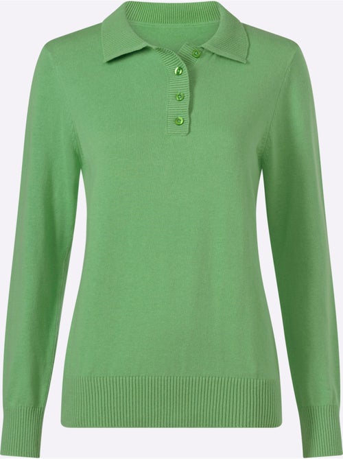 Pull polo pur coton - taille standard - witt - Kiabi Pull polo pur coton - taille standard - witt - Kiabi
