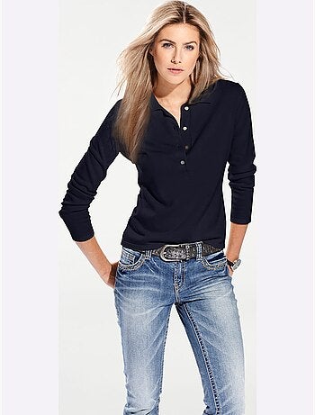Pull Polo Style Polo Classique Avec Patte De Boutonnage Et Boutons - Taille Standard - Helline