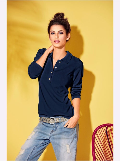 Pull Polo Style Polo Classique Avec Patte De Boutonnage Et Boutons - Taille Standard - helline - Kiabi