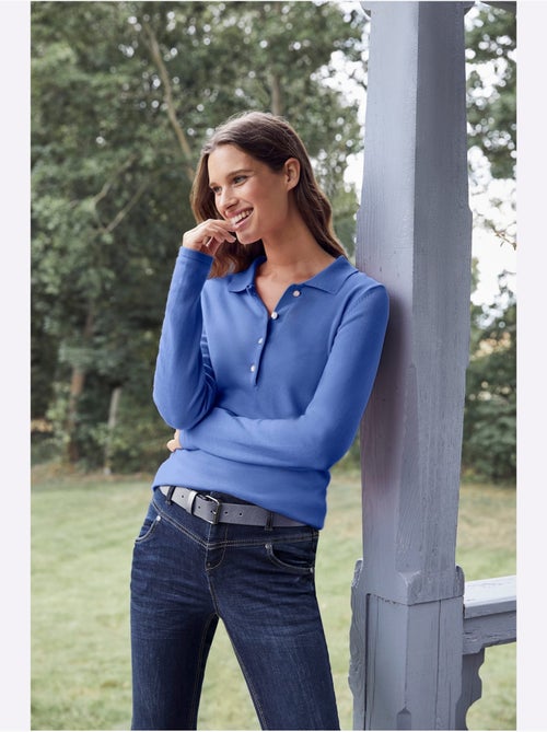 Pull Polo Style Polo Classique Avec Patte De Boutonnage Et Boutons - Taille Standard - helline - Kiabi