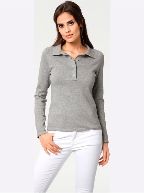Pull Polo Style Polo Classique Avec Patte De Boutonnage Et Boutons - Taille Standard - helline - Kiabi