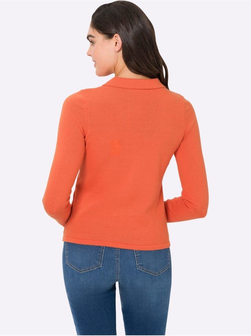 Pull Polo Style Polo Classique Avec Patte De Boutonnage Et Boutons - Taille Standard - helline - Kiabi