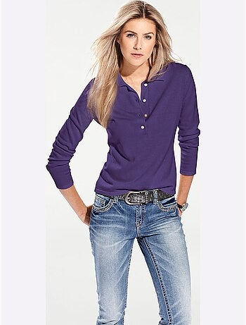 Pull Polo Style Polo Classique Avec Patte De Boutonnage Et Boutons - Taille Standard - Helline