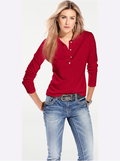Pull Polo Style Polo Classique Avec Patte De Boutonnage Et Boutons - Taille Standard - helline - Kiabi
