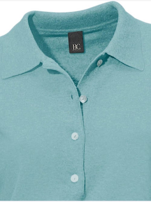 Pull Polo Style Polo Classique Avec Patte De Boutonnage Et Boutons - Taille Standard - helline - Kiabi