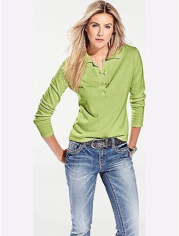 Pull Polo Style Polo Classique Avec Patte De Boutonnage Et Boutons - Taille Standard - Helline