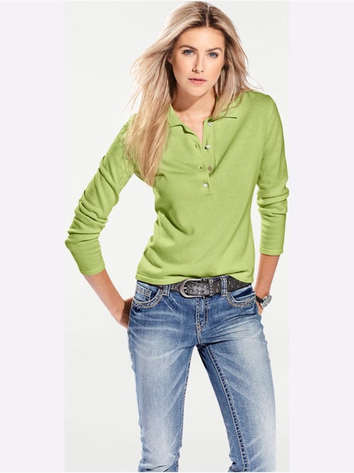 Pull Polo Style Polo Classique Avec Patte De Boutonnage Et Boutons - Taille Standard - helline - Kiabi