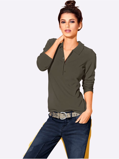 Pull Polo Style Polo Classique Avec Patte De Boutonnage Et Boutons - Taille Standard - helline - Kiabi