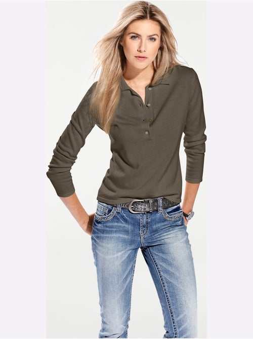 Pull Polo Style Polo Classique Avec Patte De Boutonnage Et Boutons - Taille Standard - helline - Kiabi