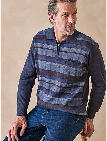 Pull polo zippé homme - DAXON