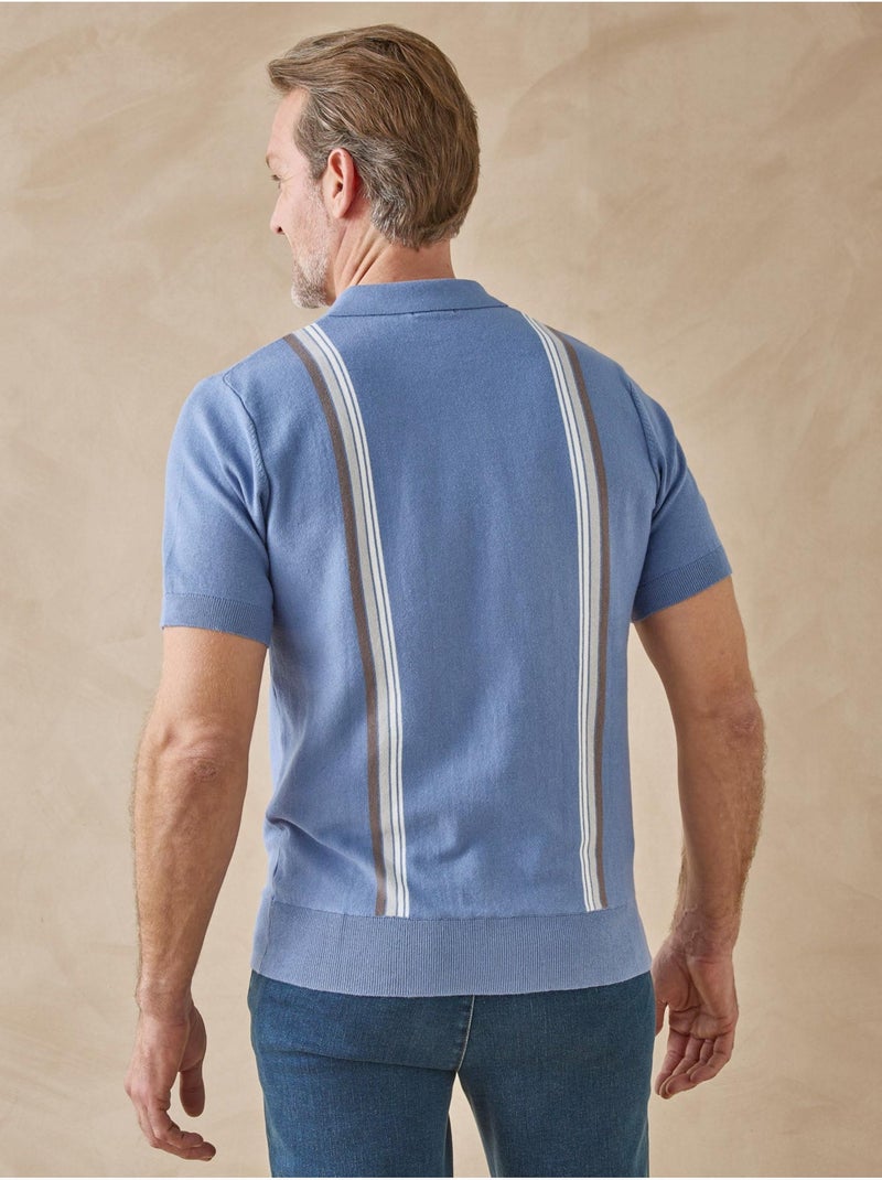 Pull polo zippé homme - DAXON Bleu - Kiabi