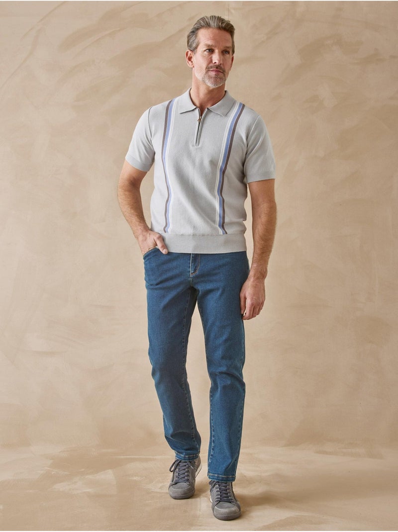 Pull polo zippé homme - DAXON Gris - Kiabi