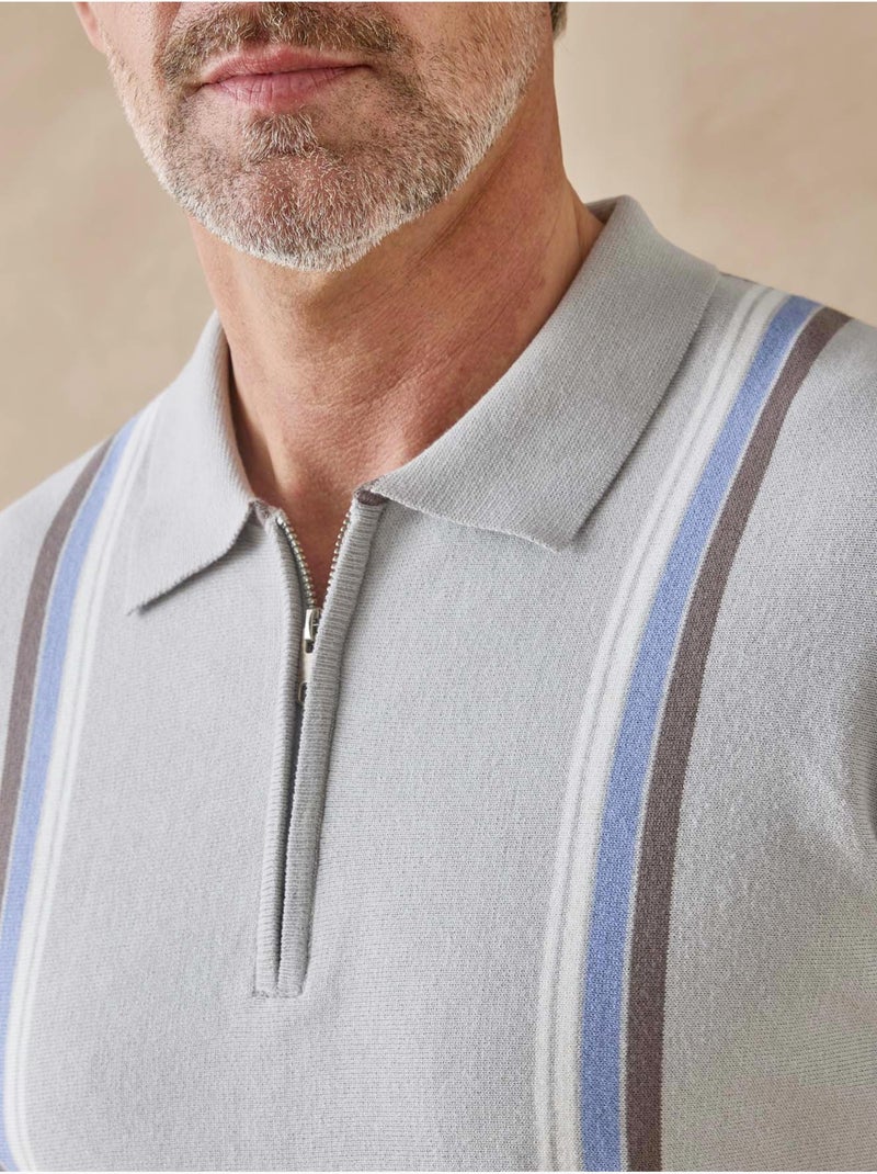 Pull polo zippé homme - DAXON Gris - Kiabi
