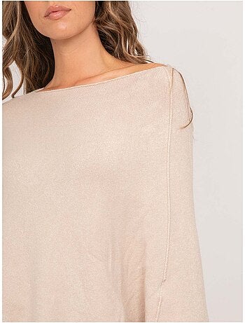 Pull poncho asymétrique maille fine kuvene