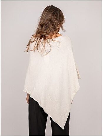 Pull poncho asymétrique maille fine kuvene