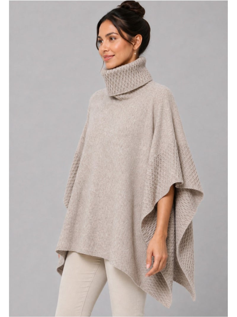 Pull poncho kebello Beige - Kiabi
