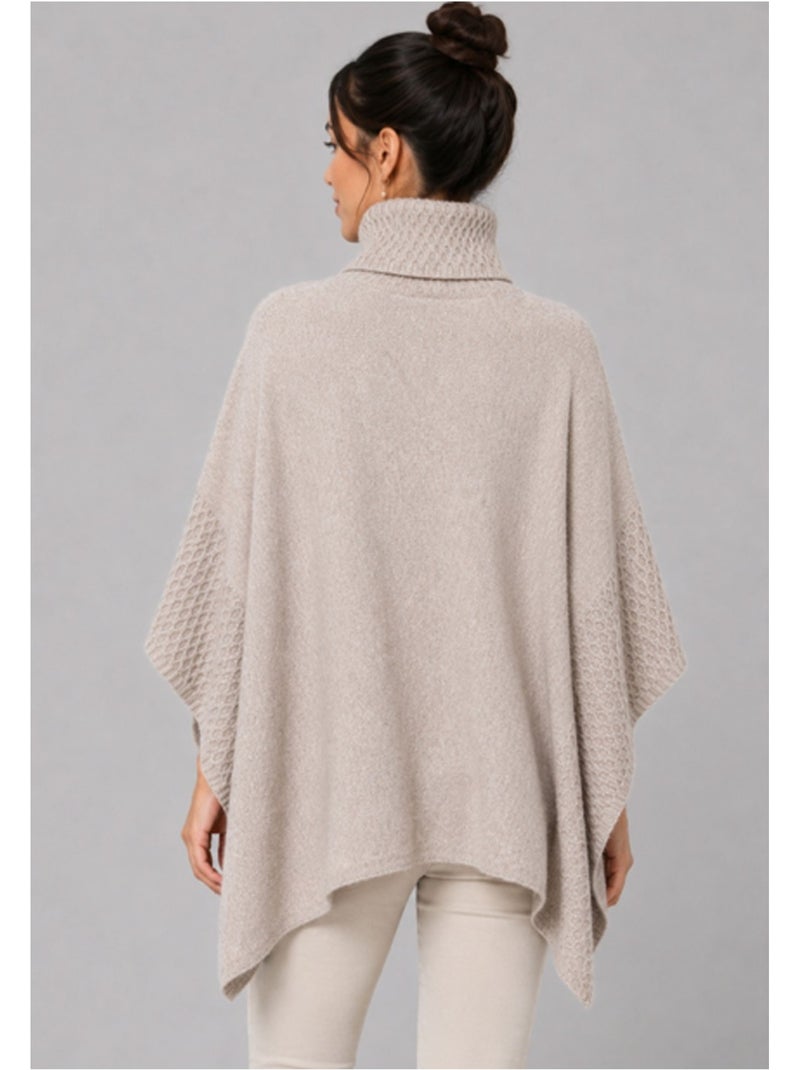 Pull poncho kebello Beige - Kiabi