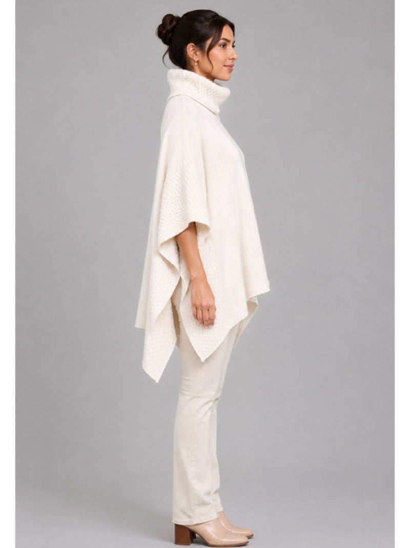 Pull poncho kebello Blanc - Kiabi