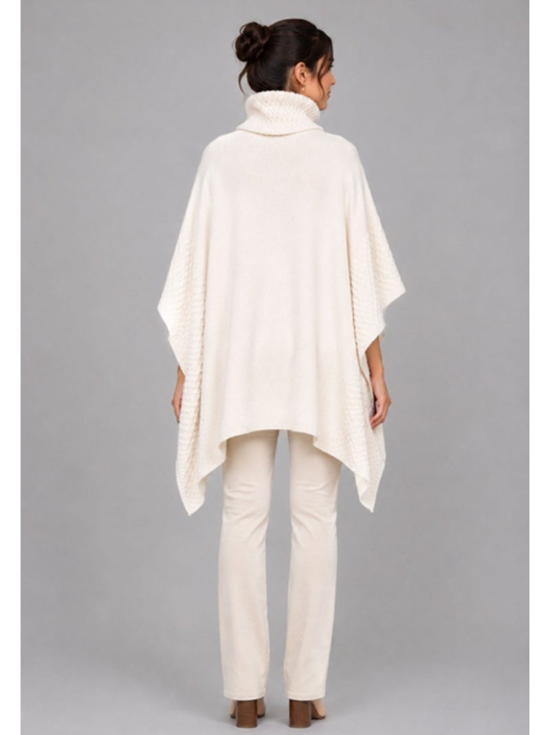 Pull poncho kebello Blanc - Kiabi