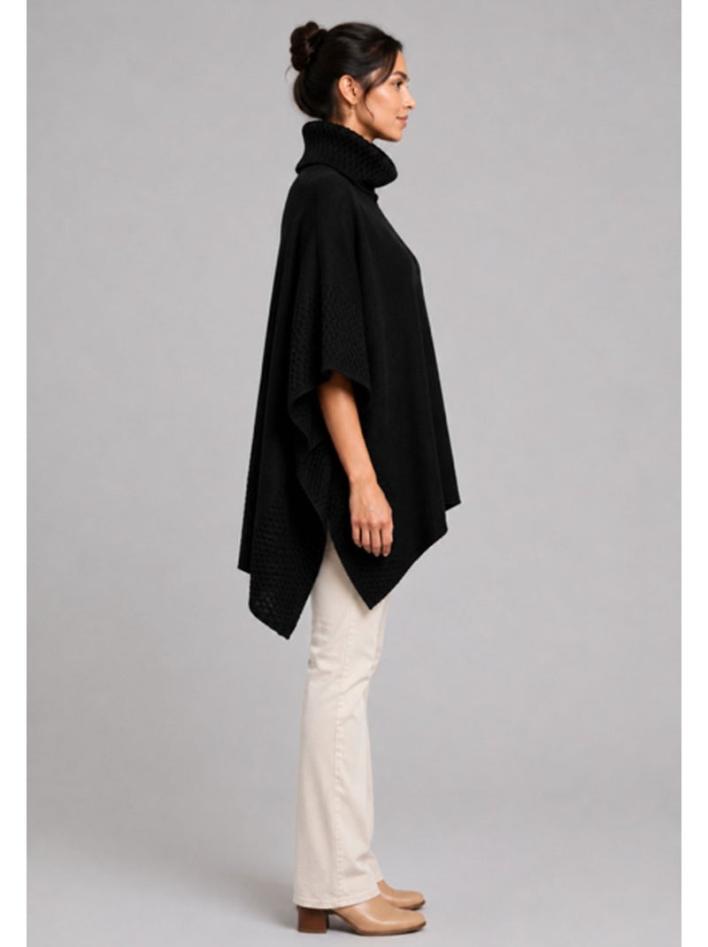 Pull poncho kebello Noir Noir - Kiabi
