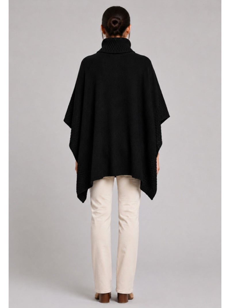 Pull poncho kebello Noir Noir - Kiabi