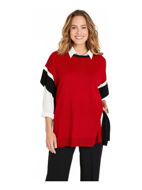 Pull poncho uni long col rond - Afibel - Kiabi