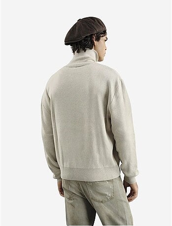 Pull pour homme en maille côtelée avec col zippé giesto
