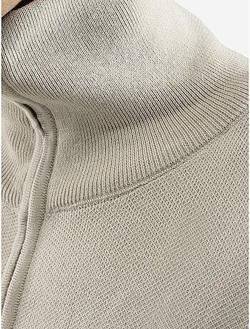 Pull pour homme en maille côtelée avec col zippé giesto