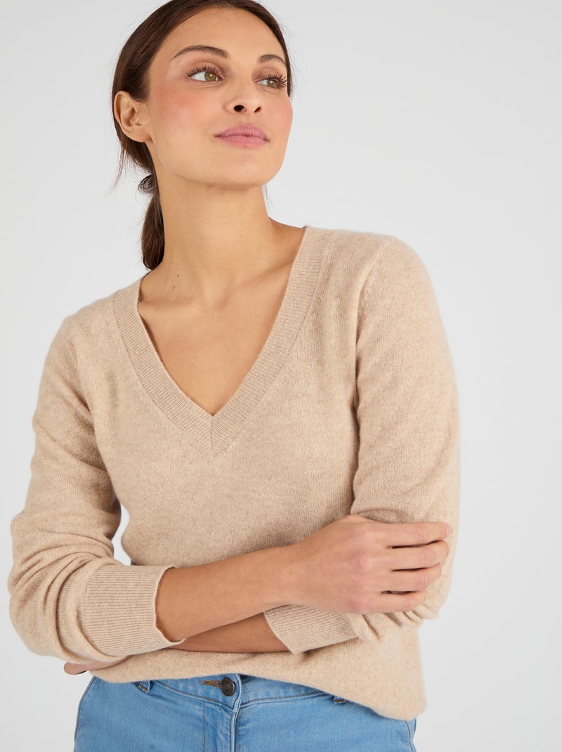 Pull Beige Pure Et Simple Taille S - Occasion Très Bon état, Style Basique Et Confortable
