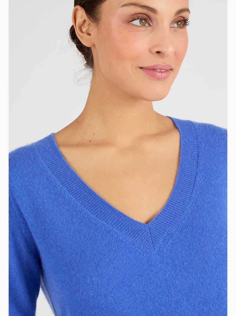 Pull pur cachemire - Damart Bleu - Kiabi