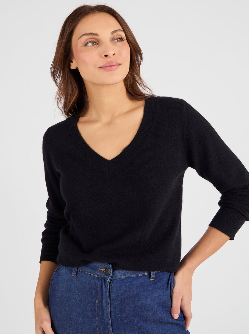Pull pur cachemire - Damart Noir - Kiabi