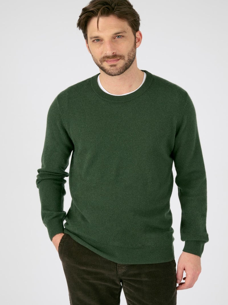 Pull pur cachemire - Damart Vert sapin - Kiabi