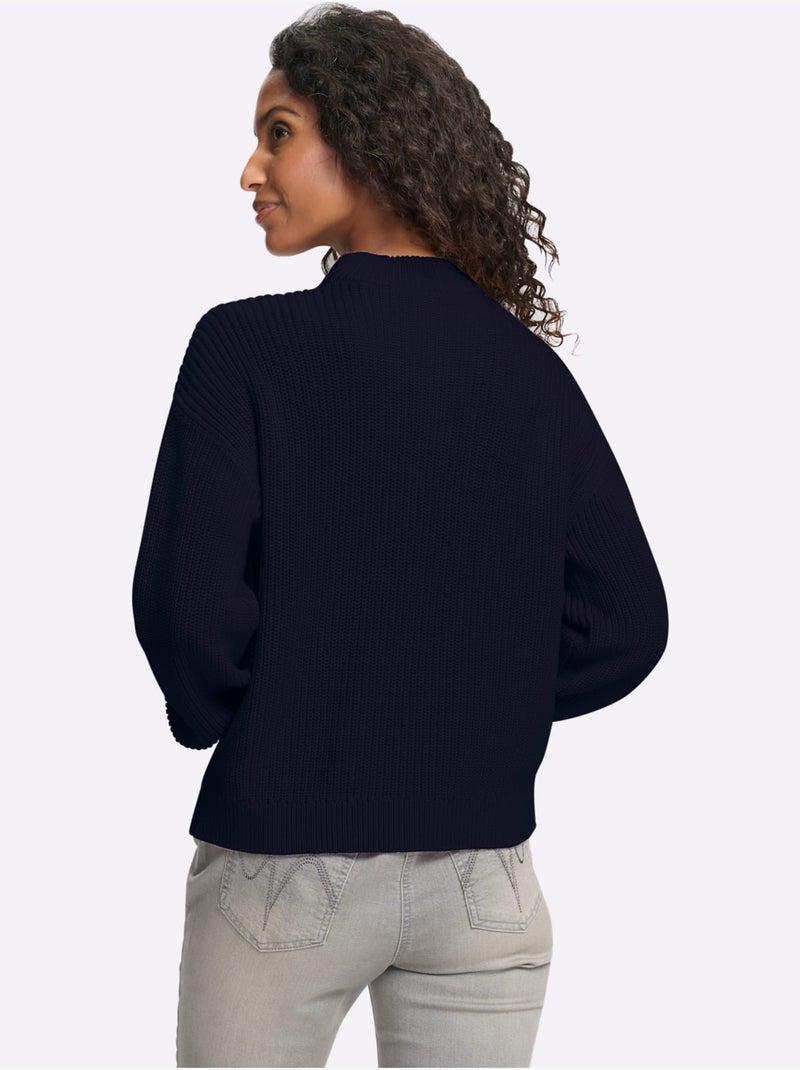 Pull pur coton - taille standard - helline Bleu marine - Kiabi