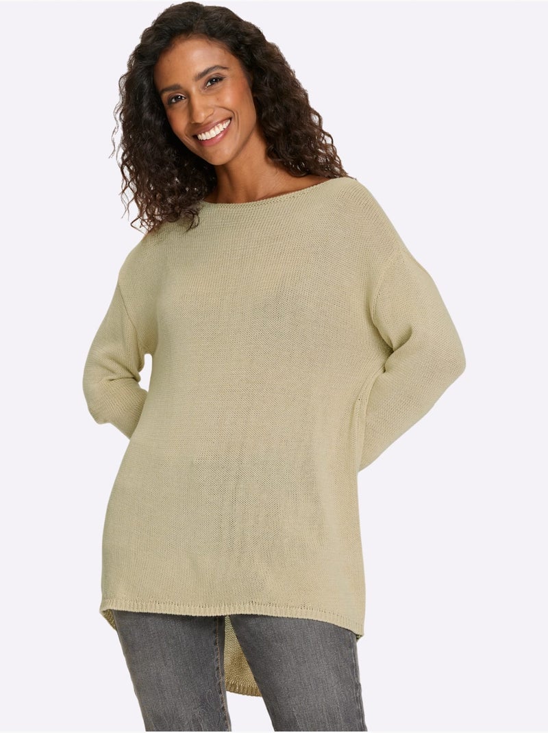 Pull Pur Coton - Taille Standard - Helline Sable - Kiabi