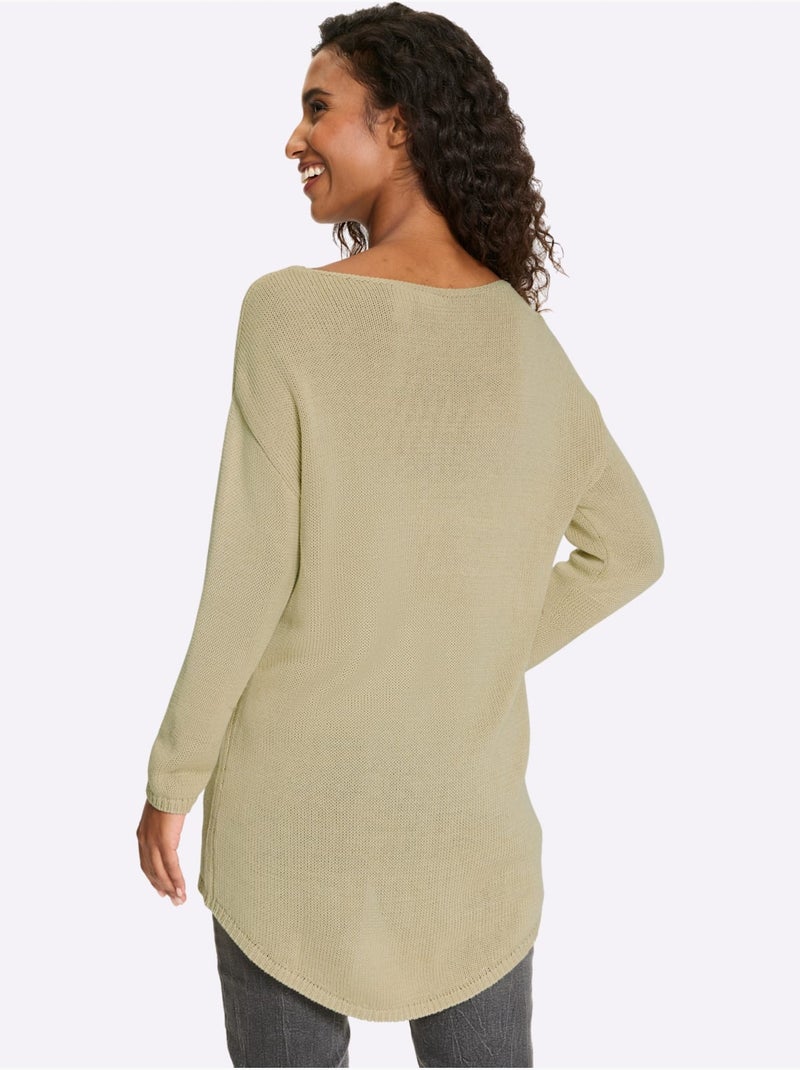 Pull Pur Coton - Taille Standard - Helline Sable - Kiabi