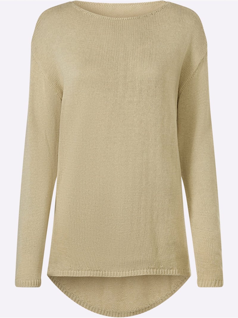 Pull Pur Coton - Taille Standard - Helline Sable - Kiabi