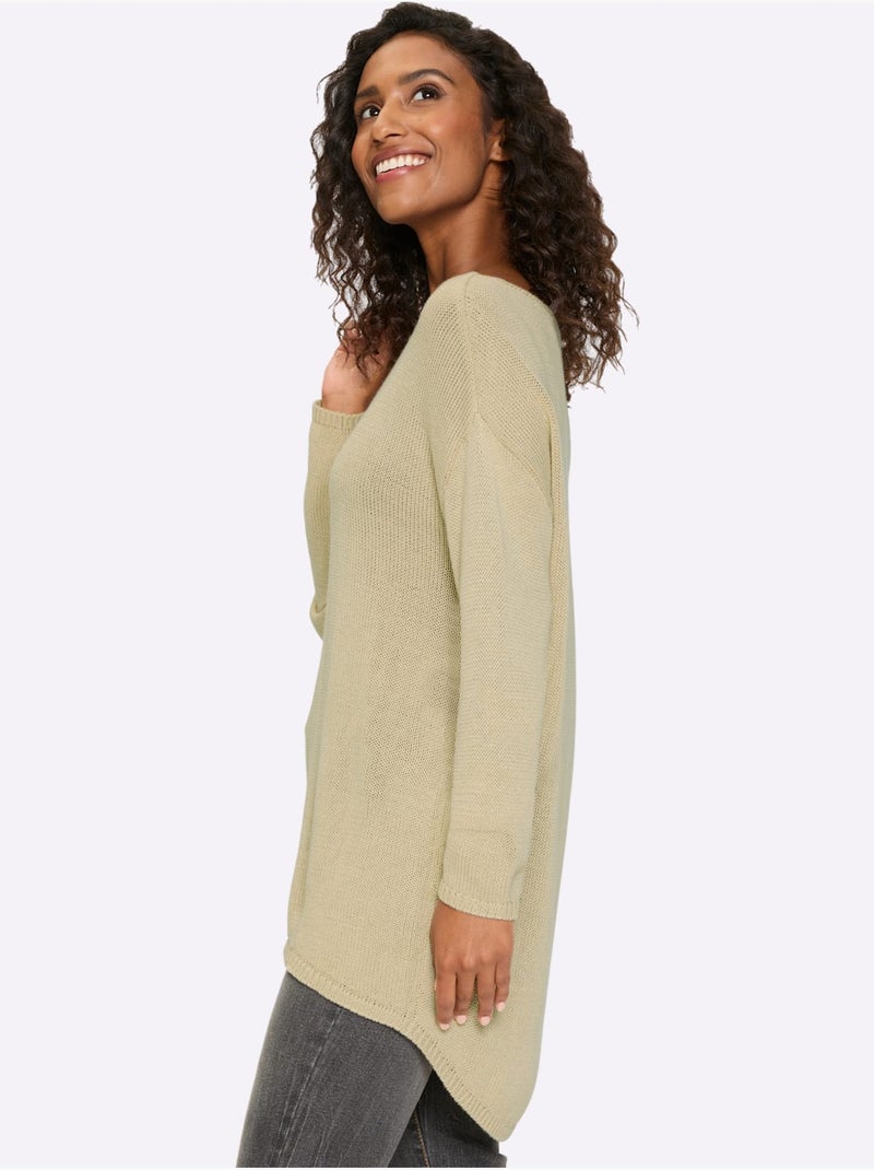 Pull Pur Coton - Taille Standard - Helline Sable - Kiabi