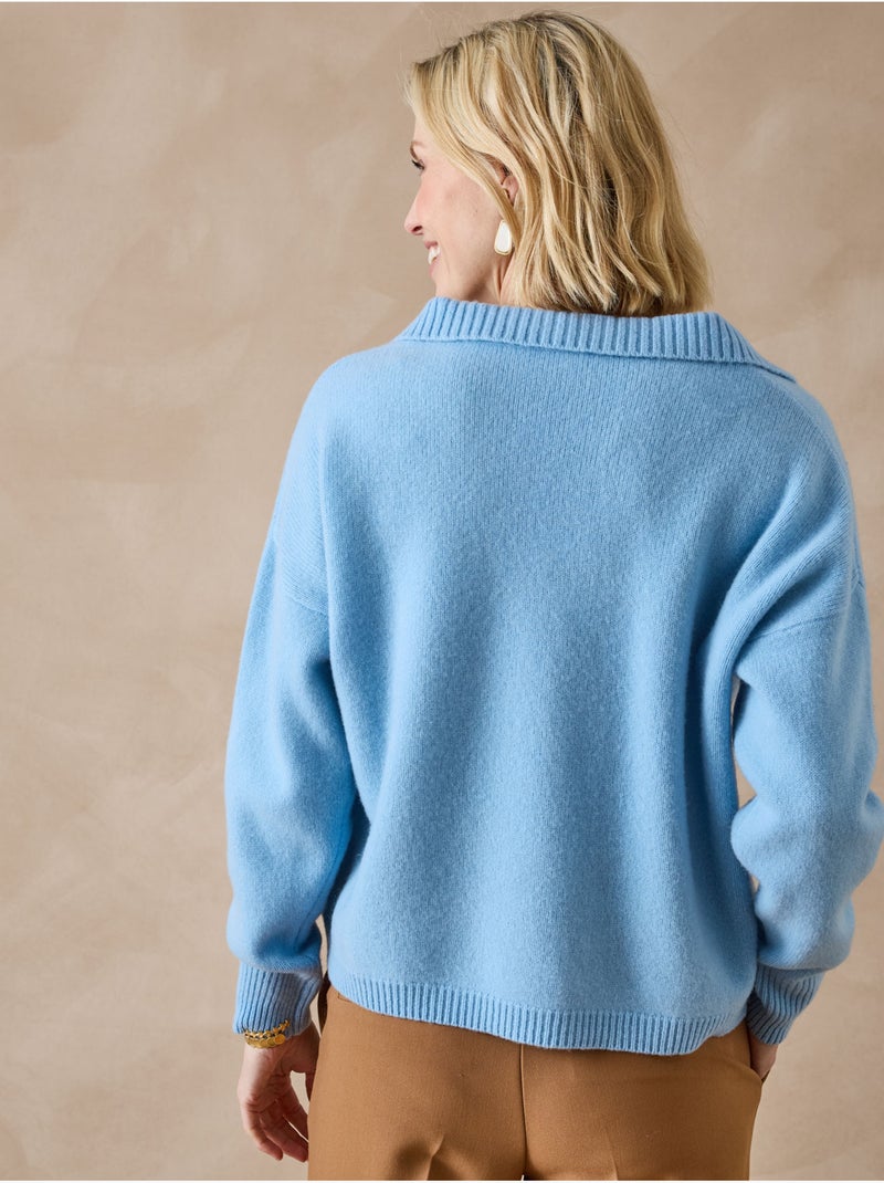 Pull pure laine col polo - DAXON Bleu - Kiabi