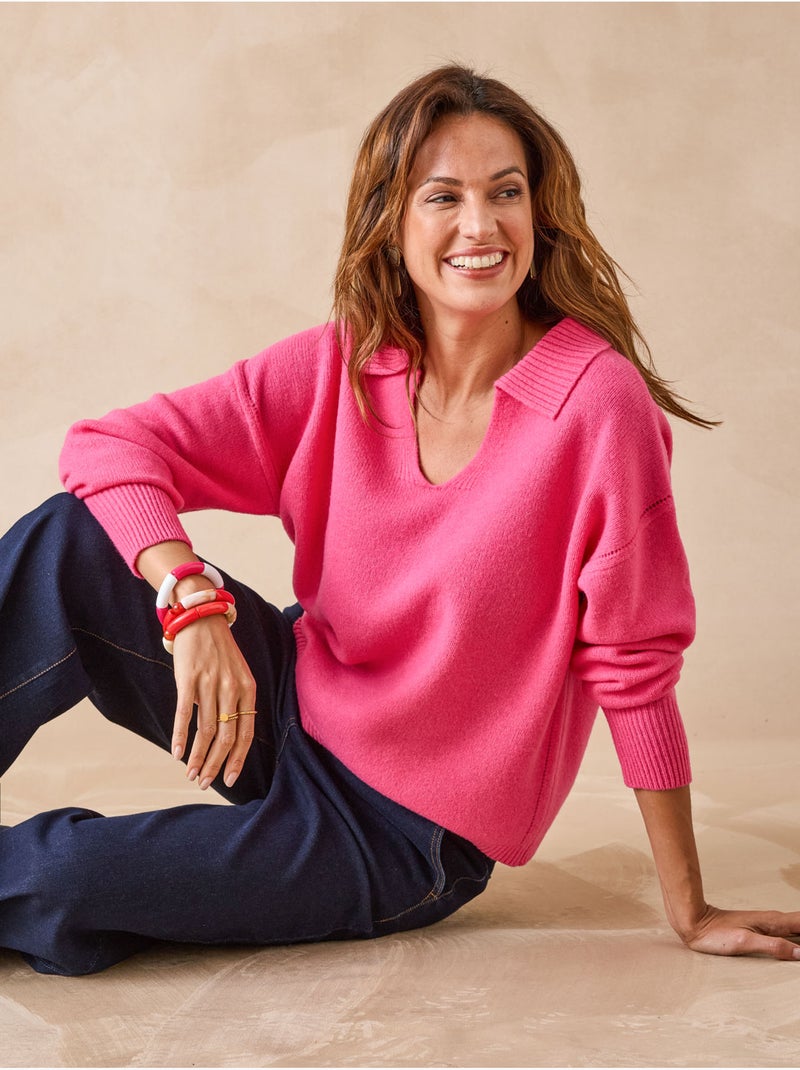 Pull pure laine col polo - DAXON Rose - Kiabi