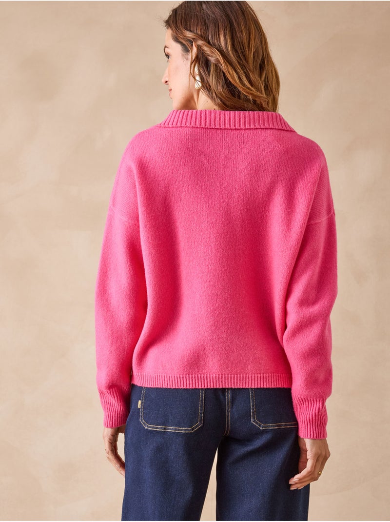 Pull pure laine col polo - DAXON Rose - Kiabi