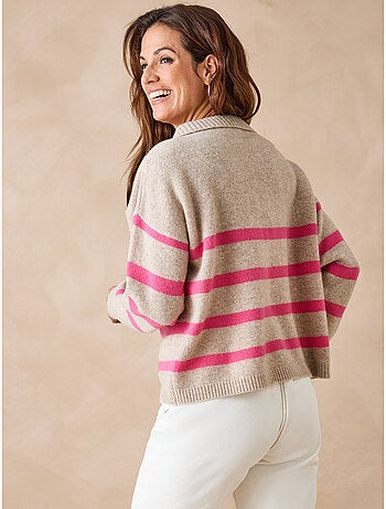 Pull pure laine col polo