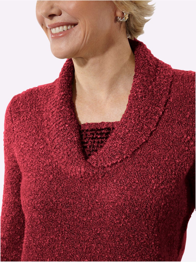 Pull Qualité Bouclée Chaude - Taille Standard - Witt Cerise - Kiabi