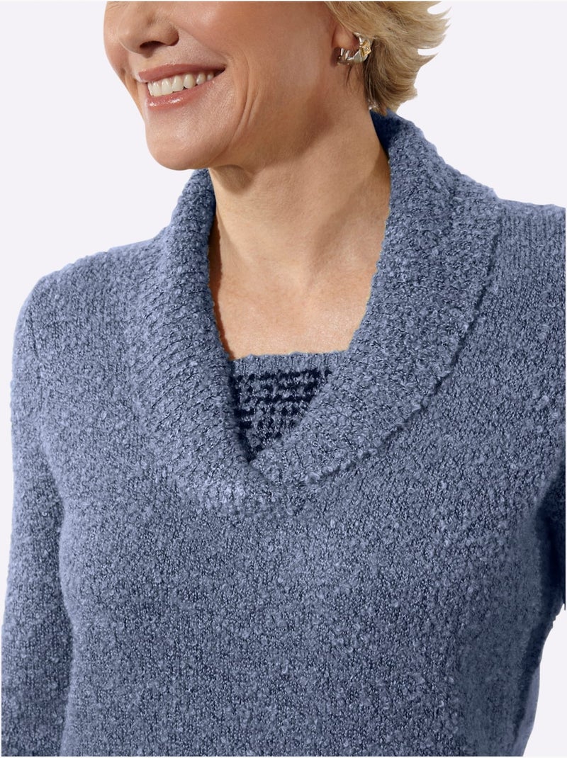 Pull Qualité Bouclée Chaude - Taille Standard - Witt Gris tourterelle - Kiabi