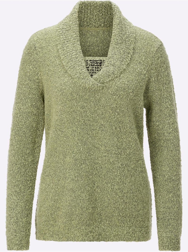 Pull Qualité Bouclée Chaude - Taille Standard - Witt Vert tilleul - Kiabi